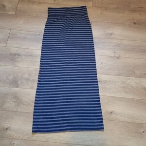 Size Small navy And Gray Striped maxi Skirt
